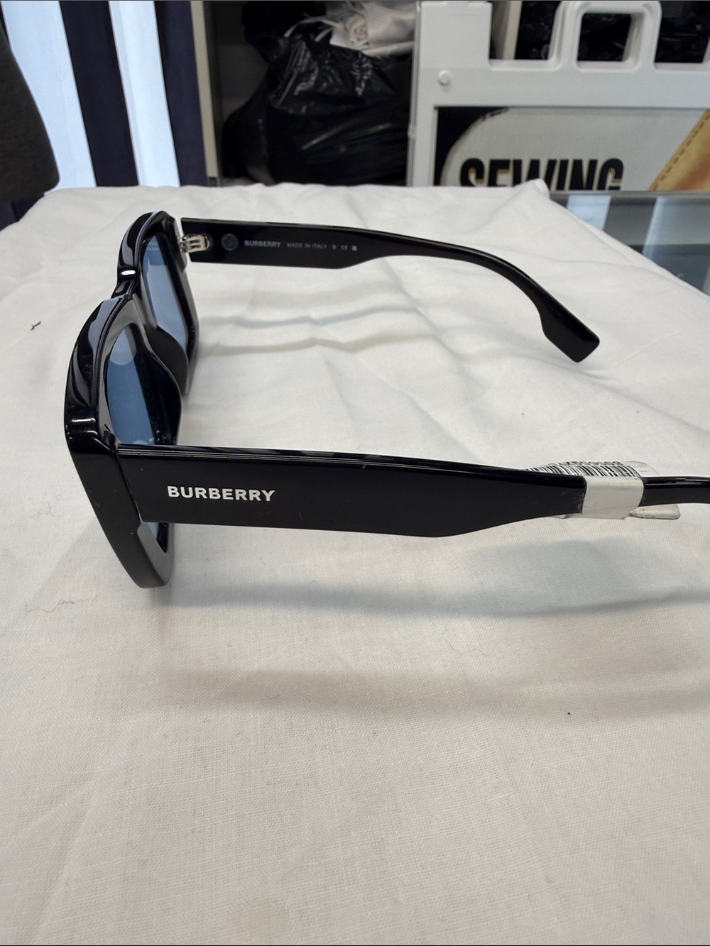 Burberry Men's Black Sunglasses with Subtle Logo on Temple